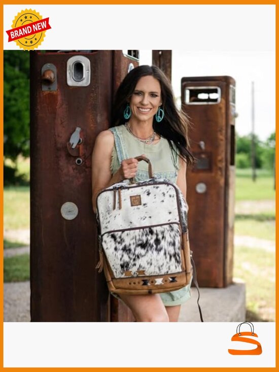 Durable Leather Backpack w/3 Zip Compartments, 13\